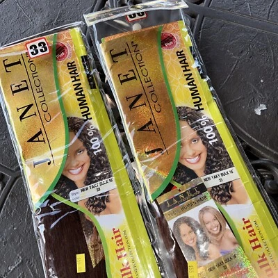Janet Collection 100% Cabello Humano Nuevo Yaki A Granel 16" Color 33 Lote de 2 Paquetes Foto 1 de 4