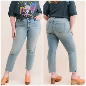 Pantalones de mezclilla vintage de pierna recta lavado claro talla grande Pilcro by Anthropologie talla 20W - Imagen 1 de 9