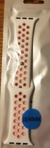 Apple watch sport band 38mm 40mm. White and red - Picture 1 of 1
