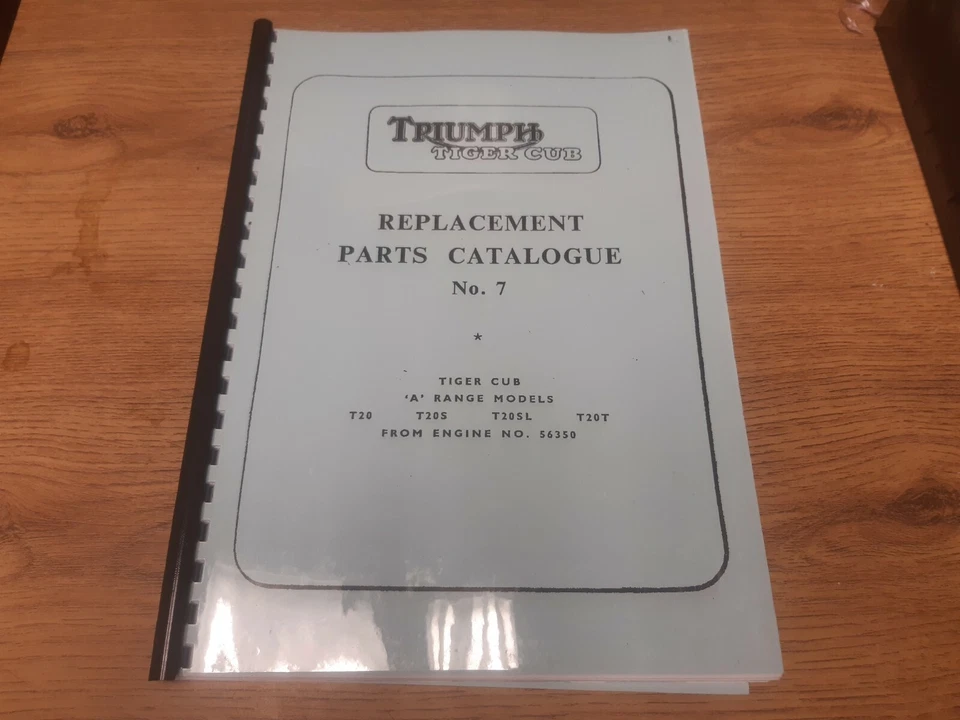 TRIUMPH T20, Tiger Cub No. 7, 1960 Spares Parts book, - TCP07  - Image 1 of 1