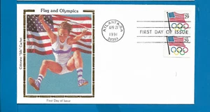 Scott 2528 Flag and Olympic Rings Apr 21, 1991  Colorano  FDC BOXA - Picture 1 of 1