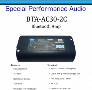 PQN Audio Bluetooth Amplifier AC Powered Waterproof for Hot Tub Patio Pool Areas - Picture 1 of 10