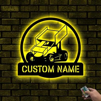 Персонализированная металлическая табличка Sprint для автомобиля со светодиодными фарами, металлическая табличка Sprint на заказ - Изображение 1 из 4