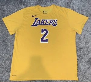 Nike T Shirt LOS ANGELES LAKERS Lonzo Ball NBA JERSEY SHIRT #2 XXL LA TSHIRT - Picture 1 of 8