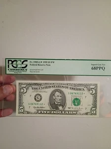 1995 FW $5 STAR FRN, G06769112*, Graded to 68PPQ by PCGS, BEST DEAL!!!!! - Picture 1 of 1