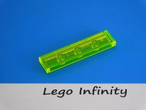 10 LEGO Trans-Neon Green Tiles 1x4 Smooth Finishing (2431 41637) - 10 Pieces - Picture 1 of 2