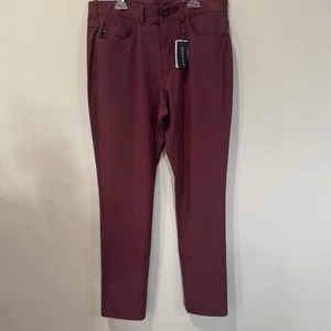 MIZZEN + MAIN Dark Red Helmsmen Slim Fit Stretch Performance Chino Pants 32x32 - Picture 1 of 10
