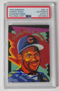 Sammy Sosa CUBS signed Autogramm 1995 Donruss Diamond Kings Card 10 PSA 10 Auto - Bild 1 von 6