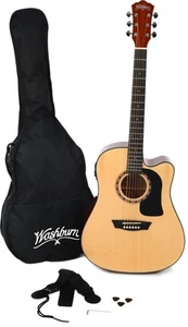 Washburn Apprentice D5CE Acoustic-electric Guitar Pack - Natural - Picture 1 of 6