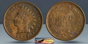 1897 Indian Head Cent, Penny, Almost Uncirculated+, Ryan's Rare Coins, C8466 - Picture 1 of 4