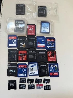 Job Lot Of 29 Assorted SD / SDHC Cards And Adapters - Image 1 of 4