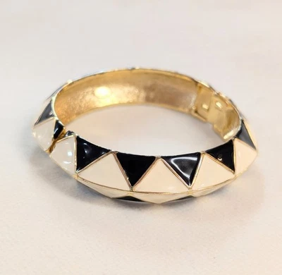 Браслет Kenneth J Lane с эмалью из черного белого золота и арлекином - Изображение 1 из 4