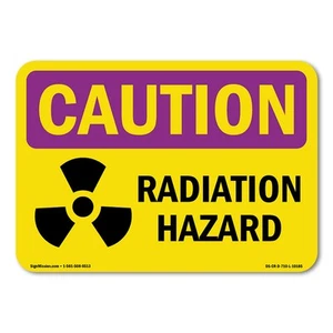 Radiation Hazard OSHA Caution Radiation Sign Metal Plastic Decal - Picture 1 of 5