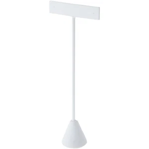Soporte de exhibición de pendientes de cuero sintético blanco Plymor, 2,5625" de ancho x 1,25" de profundidad x 6,75" de alto - Imagen 1 de 2
