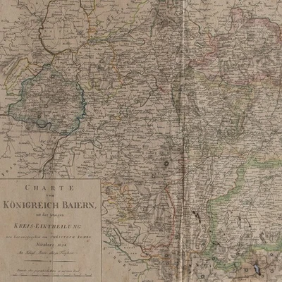 Königreich Bayern Historische Karte Christoph Fembo kolor Kuperstich 1813 groß - Bild 1 von 4
