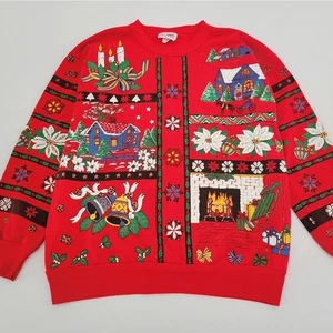 Sudadera Suéter Cascanueces De Colección M Cuello Redondo Navidad Vacaciones Gráfico EE. UU. Años 80 - Imagen 1 de 5