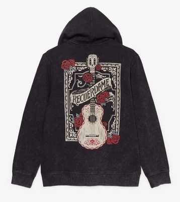 Moletom com capuz Disney Pixar Coco com zíper 2XL "RECUERDAME - Remember Me" floral rosas guitarra - Imagem 1 de 2