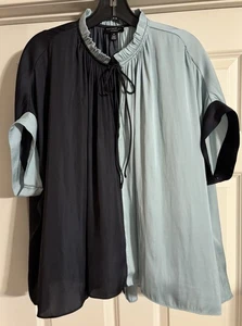 $78.50 Current Air Anthropologie Boho Silky Size M Ruffle Tie Neck Dolman Sleeve - Picture 1 of 10