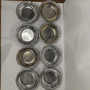 Wilton Columbia Pa Pewter Soup Salad Bowls Lot (8 Pieces) - Picture 1 of 9
