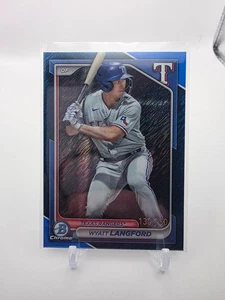 2024 Bowman #BCP-64 Wyatt Langford Chrome Blue Shimmer Refractors #/150 - Bild 1 von 2