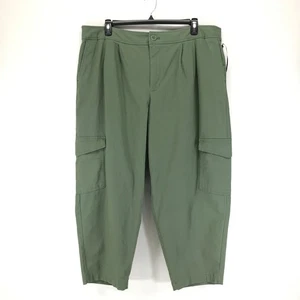 Pantalones cargo de tiro alto Ava & Viv para mujer talla grande 2X verdes informales relajados nuevos sin etiquetas - Imagen 1 de 11