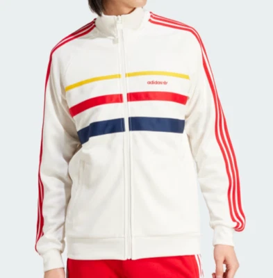 Adidas The First TT Track Top White Red 3-stripe Jacket IW3233 Full Zip Men's M - Image 1 of 4
