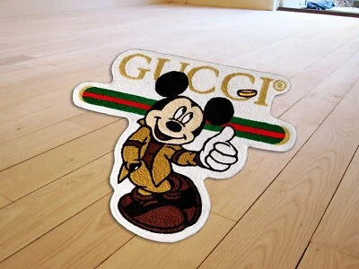 Alfombra de piso de moda de lujo Mickey Mouse GG alfombra de sala de estar alfombra de lana moderna Foto 1 de 4