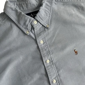 Camicia Oxford Ralph Lauren vestibilità classica abbottonata uomo XXL blu carne pony S/S - Foto 1 di 7