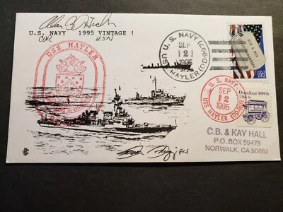 Destroyer USS HAYLER DD-997 Naval Cover 1995 SIGNED Cachet - Image 1 of 2