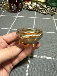 Vintage Tiffany Favrile Glas Salz mit Fuß - Bild 1 von 9
