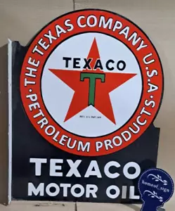 Texaco Motor Oil Porcelain Enamel Sign 36 x 27 Inches 2 Sided - Picture 1 of 9