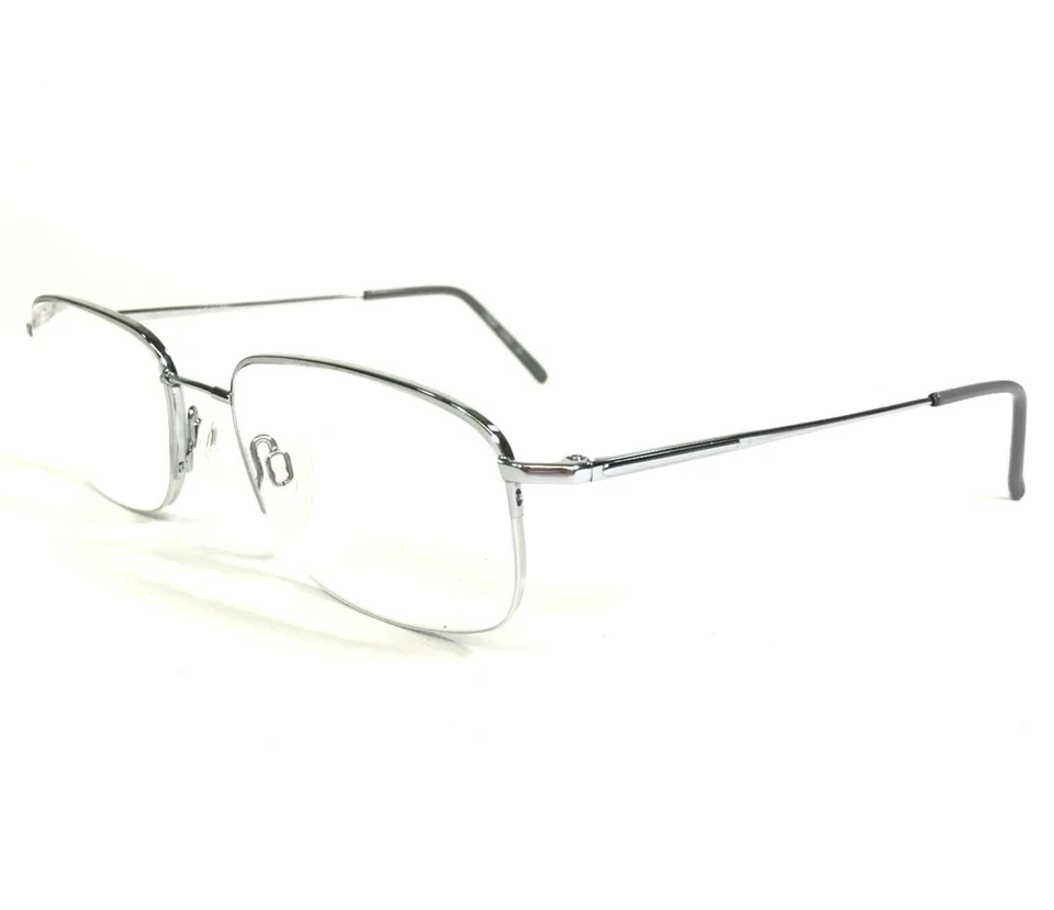 Marchon Eyeglasses Frames FLEXON 606 LT GUNMETAL Shiny Silver Half Rim 54-19-140 - Image 1 of 4