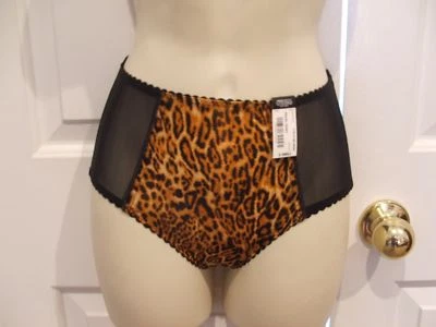 NWT Ambrielle HIGH WAIST LEOPARD/BLACK SHEER Women's Underwear PANTIE Size XS - Image 1 of 2