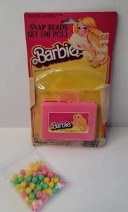 Barbie Snap Beads Set (70 Pcs) Mattel Inc Larami Suitcase VHTF Jewelry VTG 1981  - Picture 1 of 9