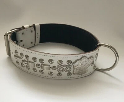 REAL LEATHER DOG COLLAR-STAFFY/STAFFIE/STAFFORDSHIRE- DOG COLLAR 2" WIDE - Image 1 of 4