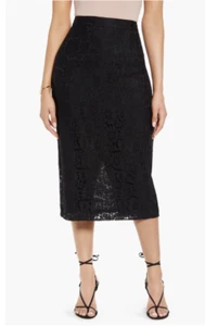Halogen Nordstrom Womens Lace Pencil Skirt Size 0 Black Lined Zip Dark Romantic - Picture 1 of 15