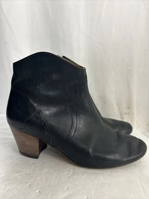 Isabel Marant Botas de Cuero al Tobillo Gruesas Negras para Mujer Talla 38 Cremallera al Tobillo EE. UU. 8 Foto 1 de 4