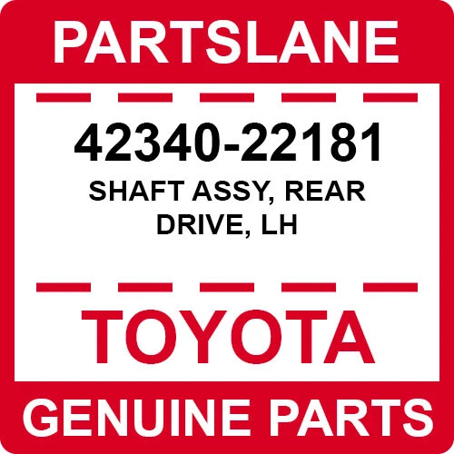 42340-22181 Toyota OEM Genuine SHAFT ASSY, REAR DRIVE, LH - Изображение 1 из 1