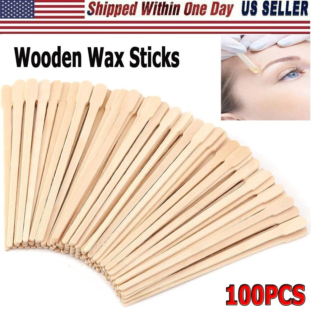 100 Pieces Wooden Wax Sticks - Body Waxing Applicator Sticks for Hair Removal
