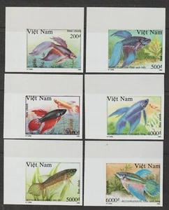 1988 Vietnam Stamps Complete Set of Tropical Fish Scott # 1831-1837 Imperf MNH   - Picture 1 of 1