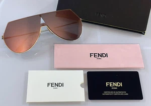 Fendi FF 0193/S 0000J Rose Gold Aviator Mirrored Sunglasses - Picture 1 of 8