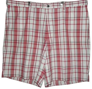 Haggar Shorts Mens 48 X 9.5" Red-ish Plaid Comfort Expandable Waist flat front - Picture 1 of 9