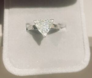 Trillion cut 3 carat moissanite white blue ring silver 925 Size N💎 Sparkly Box