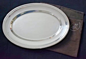 VINTAGE CHRISTOFLE SILVER PLATE LOUIS XVI PERLES SERVING PLATTER c1960 - Picture 1 of 7