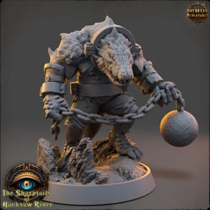 Hombre Cocodrilo Guerrero Oneton con Flail - Miniaturas del Amanecer - Hombres Bestia - Imagen 1 de 3