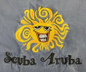 VINTAGE Scuba Aruba Shirt Mens Extra Large Blue Single Stitch Sewn On Adult A17 - Picture 1 of 9