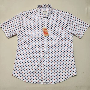 RSVLTS Shirt Men's XL Graphic Red White Blue Stars Short Sleeve Reg Fit - Picture 1 of 8