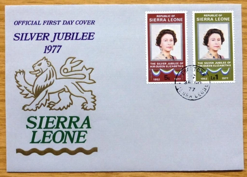 1977 Sierra Leone Stamp First Day Cover-'Silver Jubilee'-Item No CH-453 - Image 1 of 1