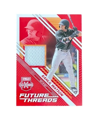 2021 Elite Extra Edition Kahlil Watson Patch /49 Red Future Threads Jersey Relic - Image 1 of 3