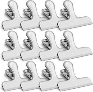 12 Pack Stainless Steel Chip Clips, Bag Clips for Food, Heavy Duty Snack Clip... - Picture 1 of 2